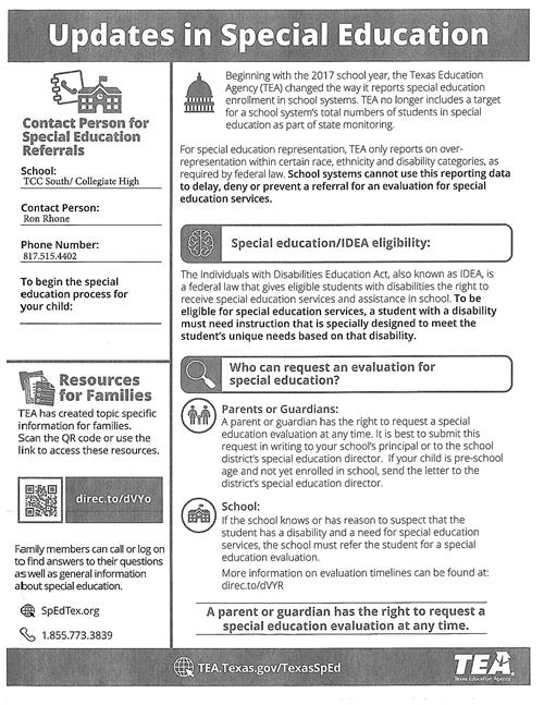 TEA Updates in Special Education-English